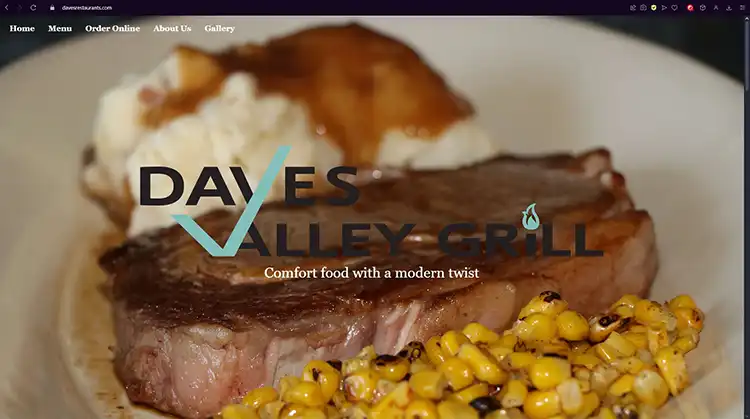 Dave's Restaurants website screenshot